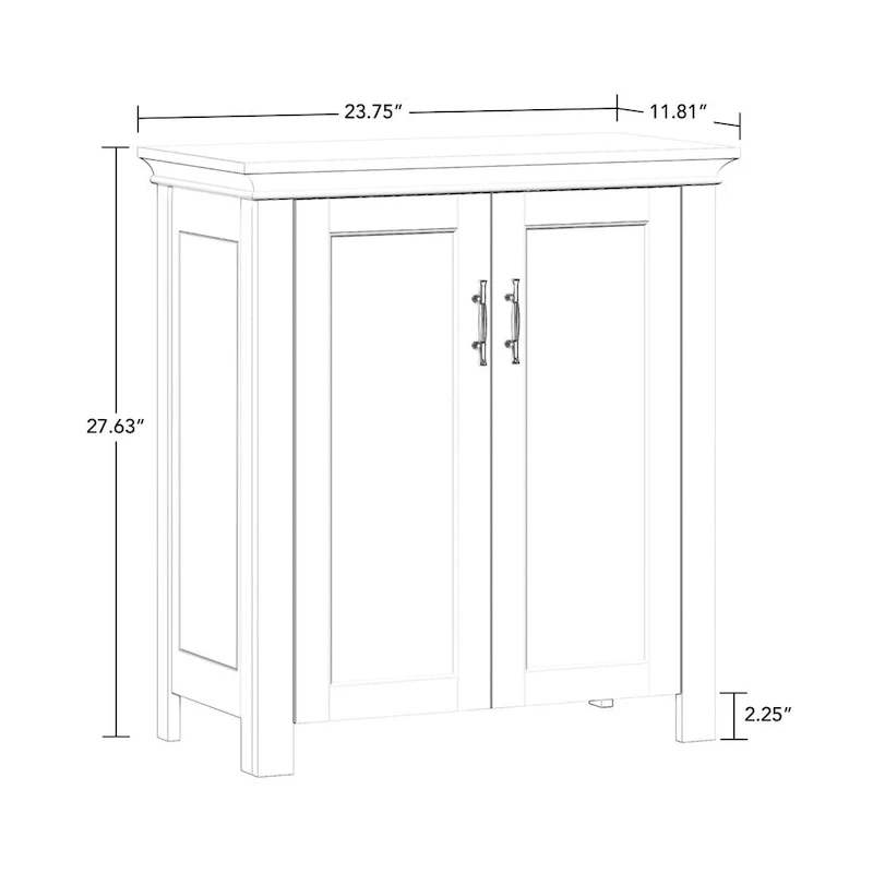 RiverRidge Somerset Two-Door Bathroom and Laundry Storage Cabinet with Adjustable Shelf - White