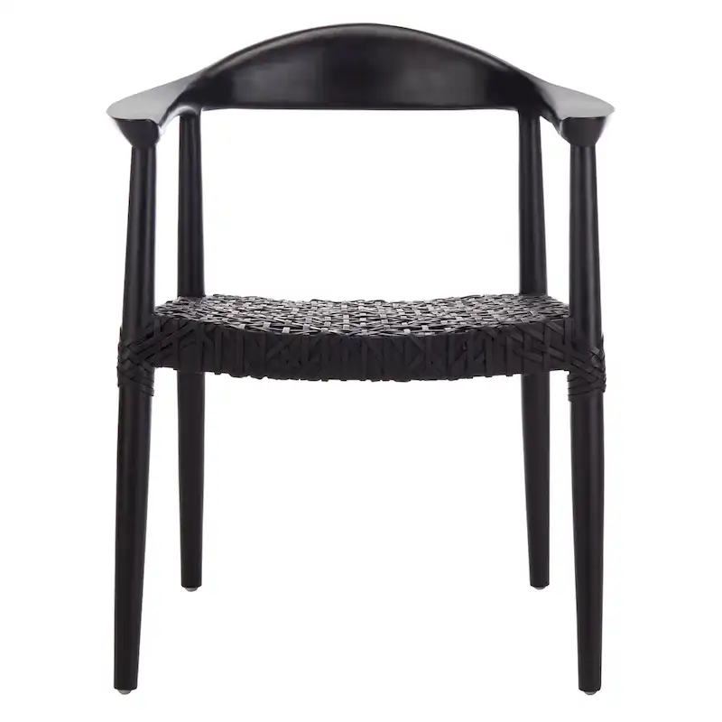 SAFAVIEH Therese Leather Woven Accent Chair - 25 W x 20.9 L x 30.9 H - 25Wx21Dx31H