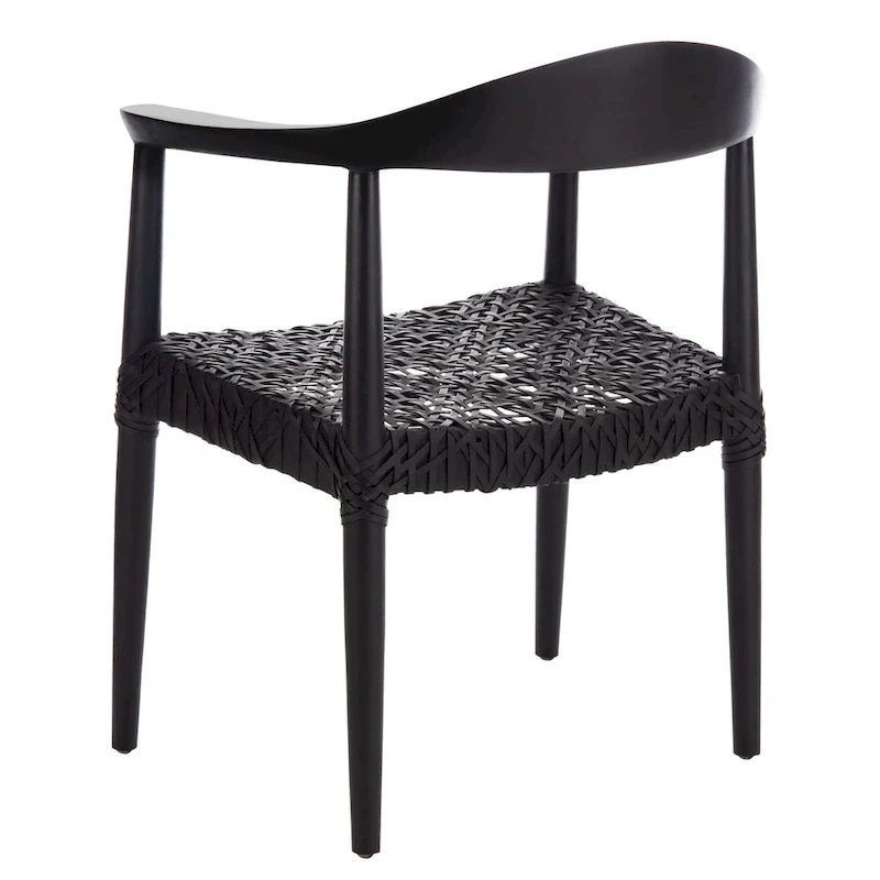 SAFAVIEH Therese Leather Woven Accent Chair - 25 W x 20.9 L x 30.9 H - 25Wx21Dx31H
