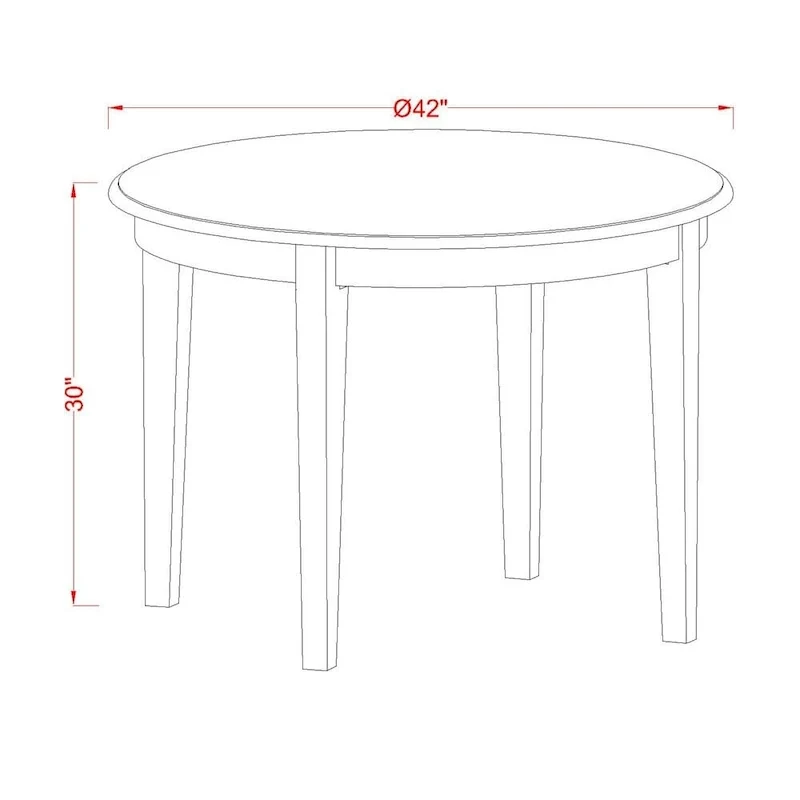 East West Furniture Kitchen Table Set- A Round Dining Table and Dining Room Chairs, Linen White (Pieces Options)