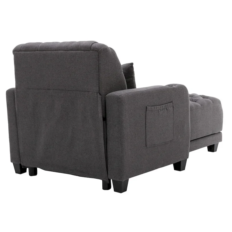 Clihome Tufted Reclining Chaise Lounge