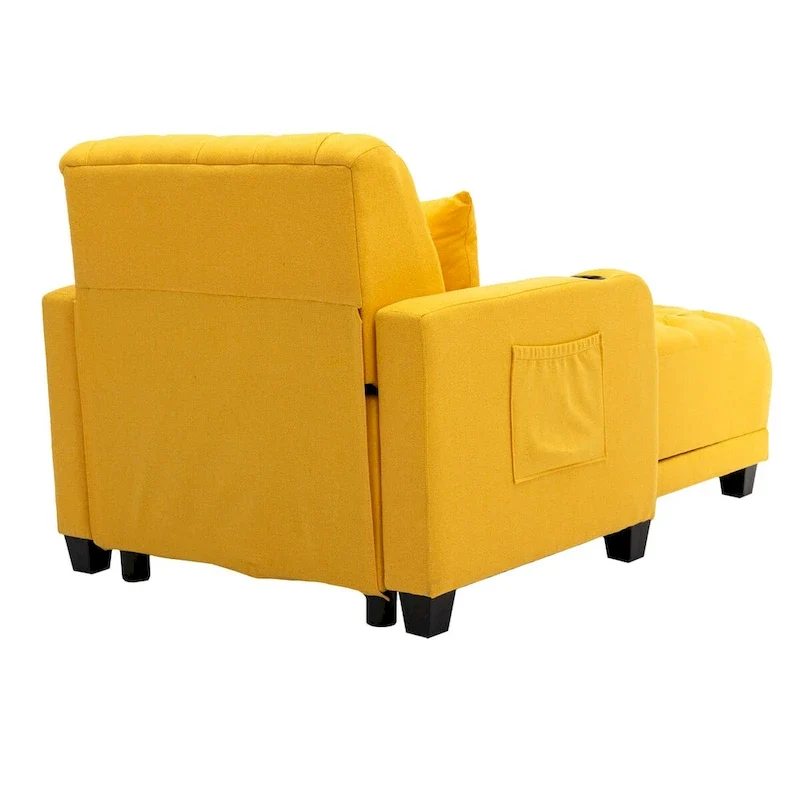 Clihome Tufted Reclining Chaise Lounge