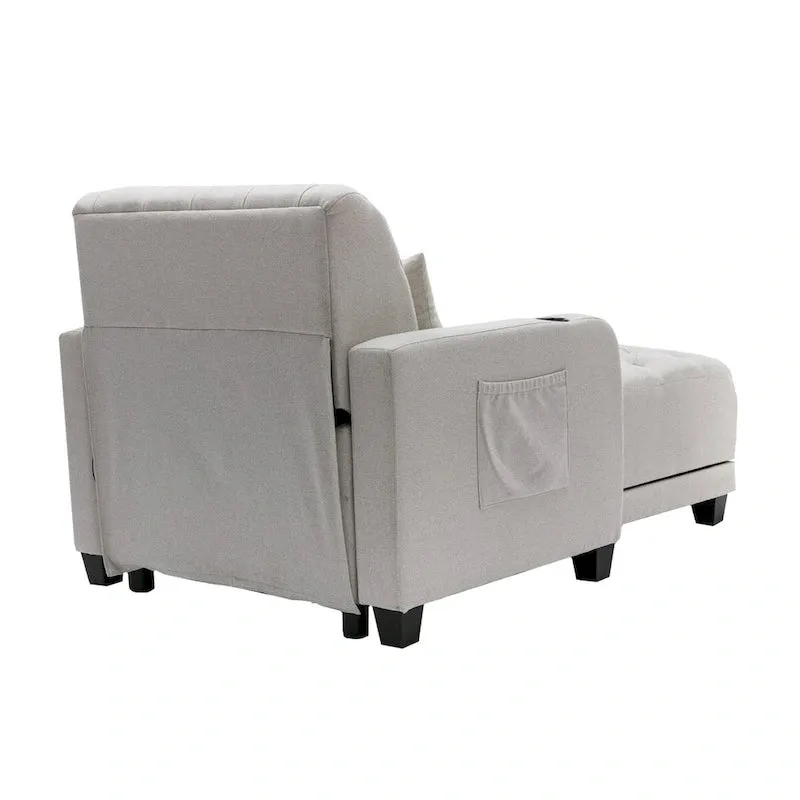 Clihome Tufted Reclining Chaise Lounge