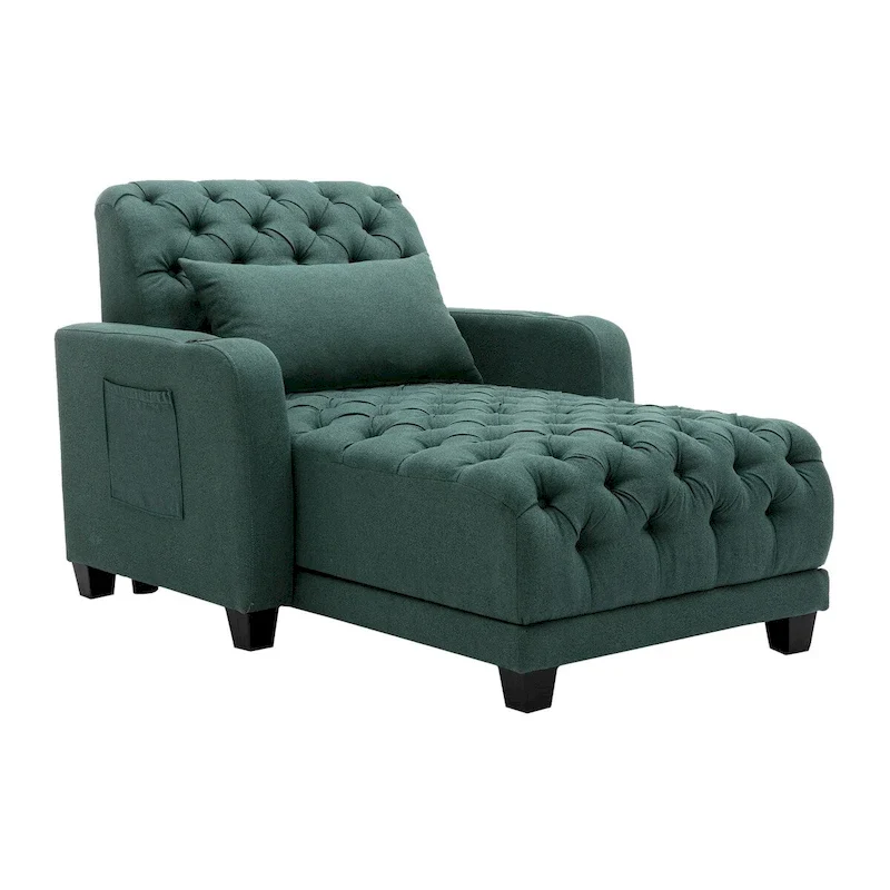 Clihome Tufted Reclining Chaise Lounge