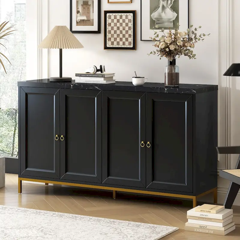 Sideboard with Extra Large Storage Space and Metal Handles