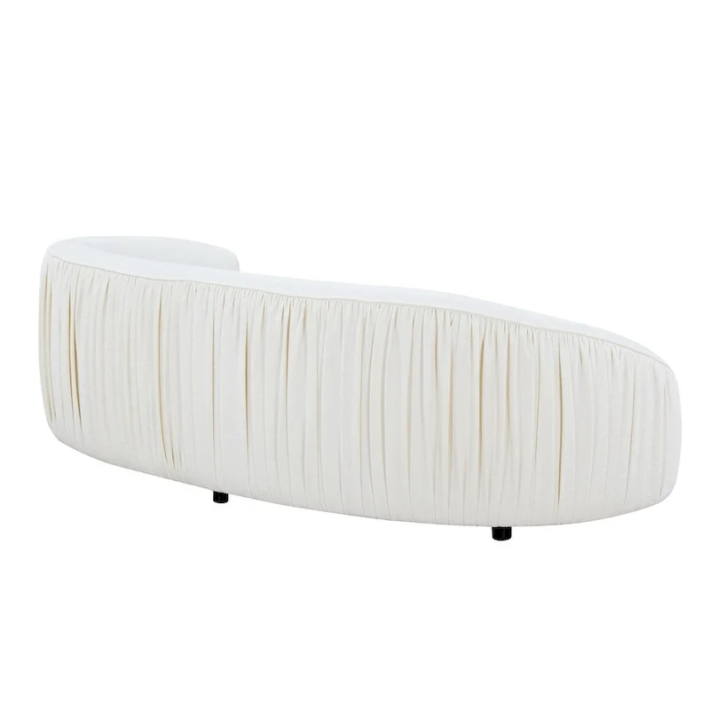 Modern Curved Shaped Sofa Upholstered 4-Seat Fabric Sofa Couch
