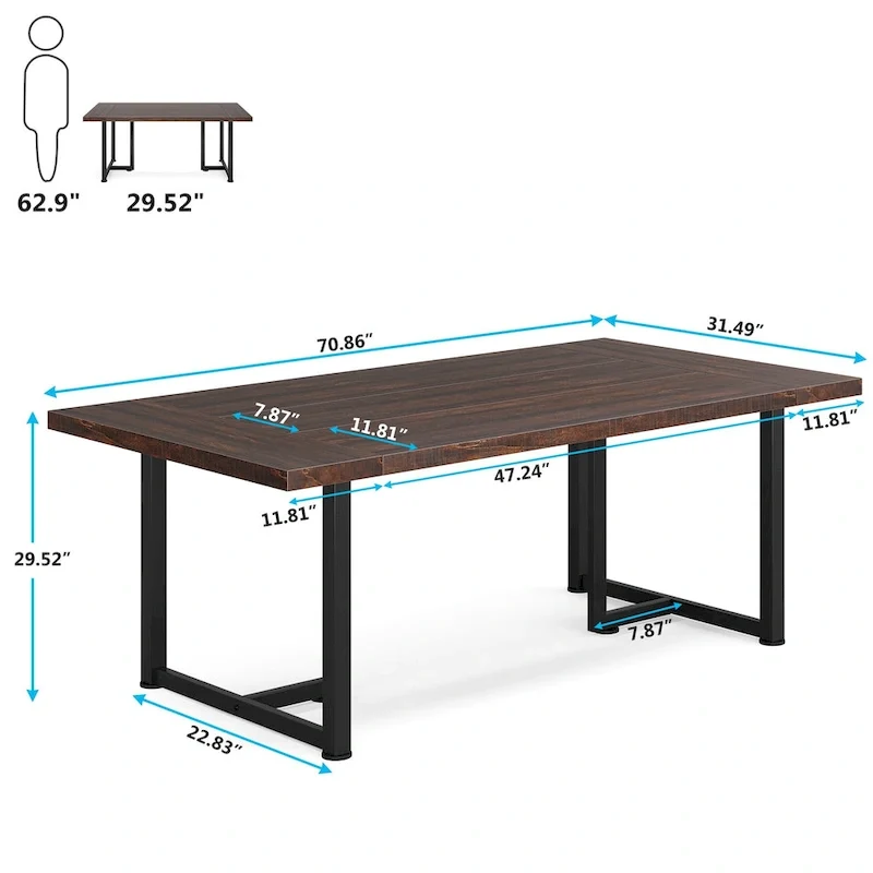 70.8 Executive Computer Desk for Home Office