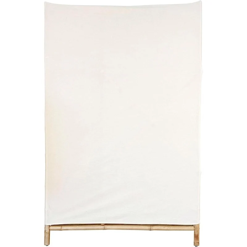 Bamboo Wardrobe Closet Organizer with Shelves and Fabric Cover