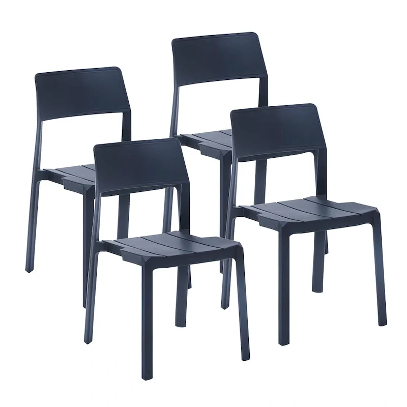 Porthos Home Brock Stackable Dining Chairs Set of 4, Overall Plastic