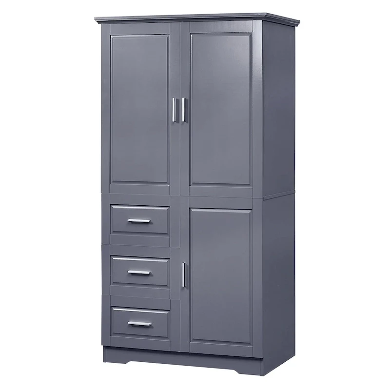 Tall and Wide Storage Cabinet with Doors for Bathroom/Office