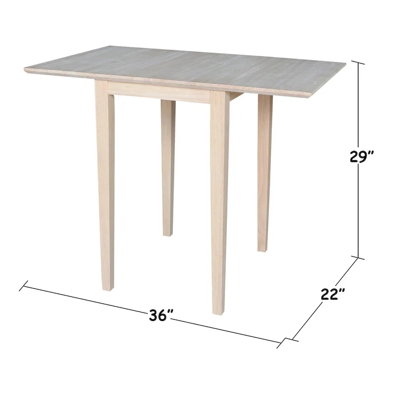 International Concepts Small Drop Leaf Shaker Style Dining Table