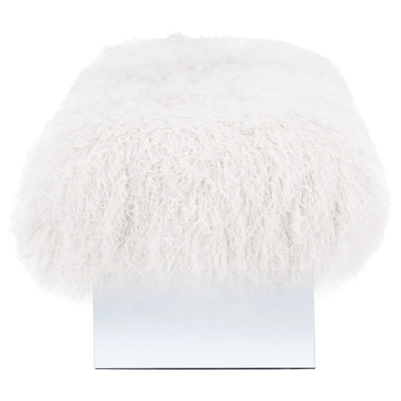 SAFAVIEH Couture Gaetane Sheepskin Ottoman