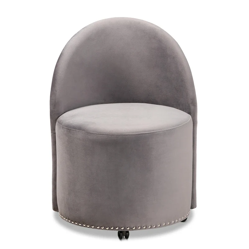 Bethel Glam and Luxe Velvet Rolling Accent Chair