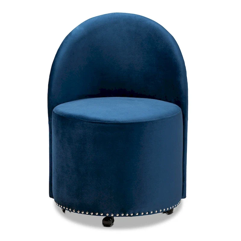Bethel Glam and Luxe Velvet Rolling Accent Chair