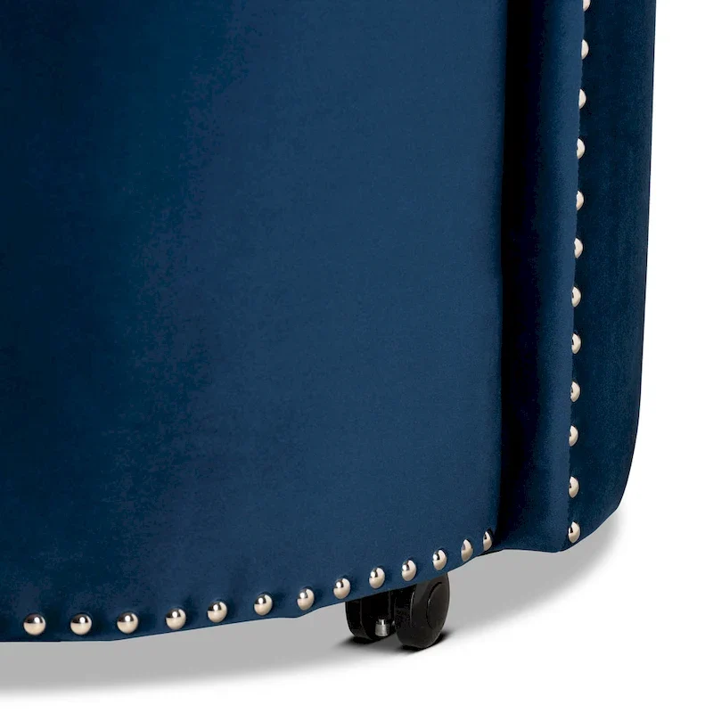 Bethel Glam and Luxe Velvet Rolling Accent Chair