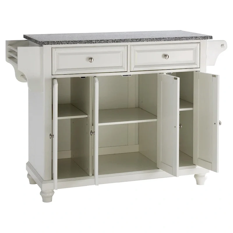 Crosley Cambridge Solid Granite Top Kitchen Island in Vintage Mahogany Finish - 51.5W x 18D x 36H