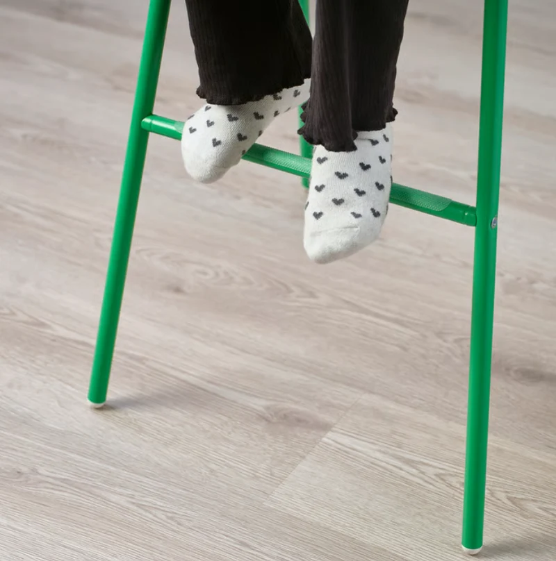 VILDGÅS Junior chair, white/green