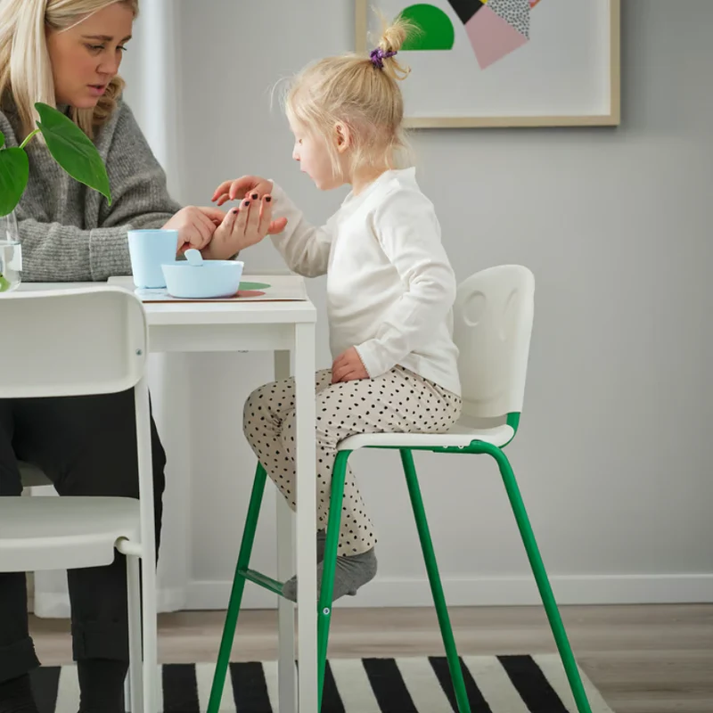 VILDGÅS Junior chair, white/green