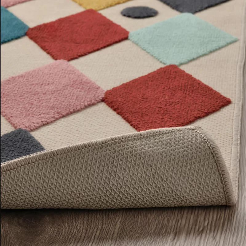 BUSENKEL Rug, harlequin pattern/multicolour, 130x160 cm