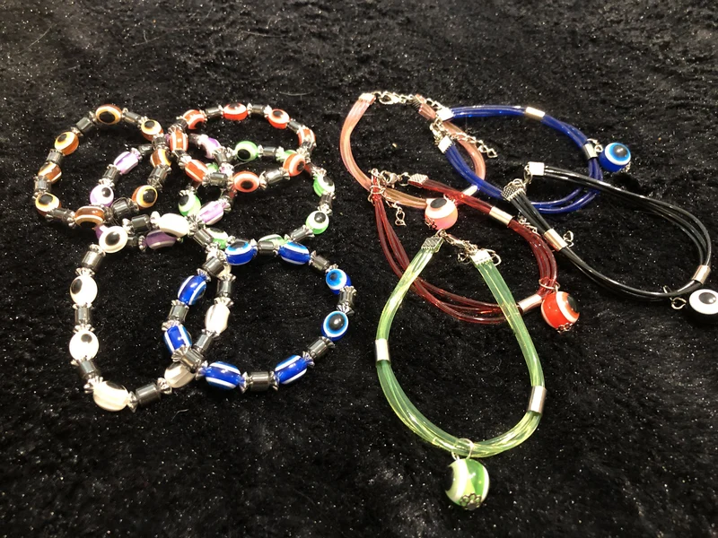 Evil Eye Collection (Six Plastic Stretch Bracelets & Five Plastic Adjustable Bracelets)