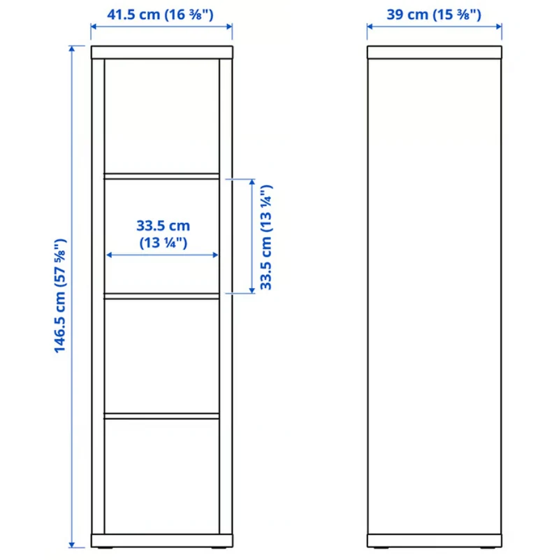 KALLAX Shelving unit, white stained oak effect, 42x147 cm