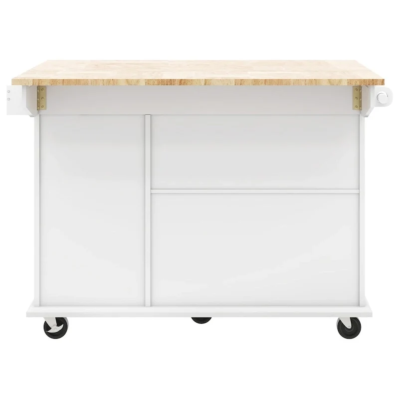 Kitchen Island with Drop Leaf,with Spice Rack, Towel Rack