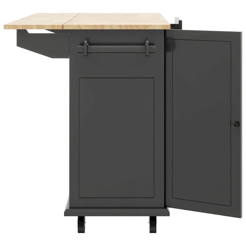 53.9 Kitchen Island Cart with Drop Leaf on Wheels