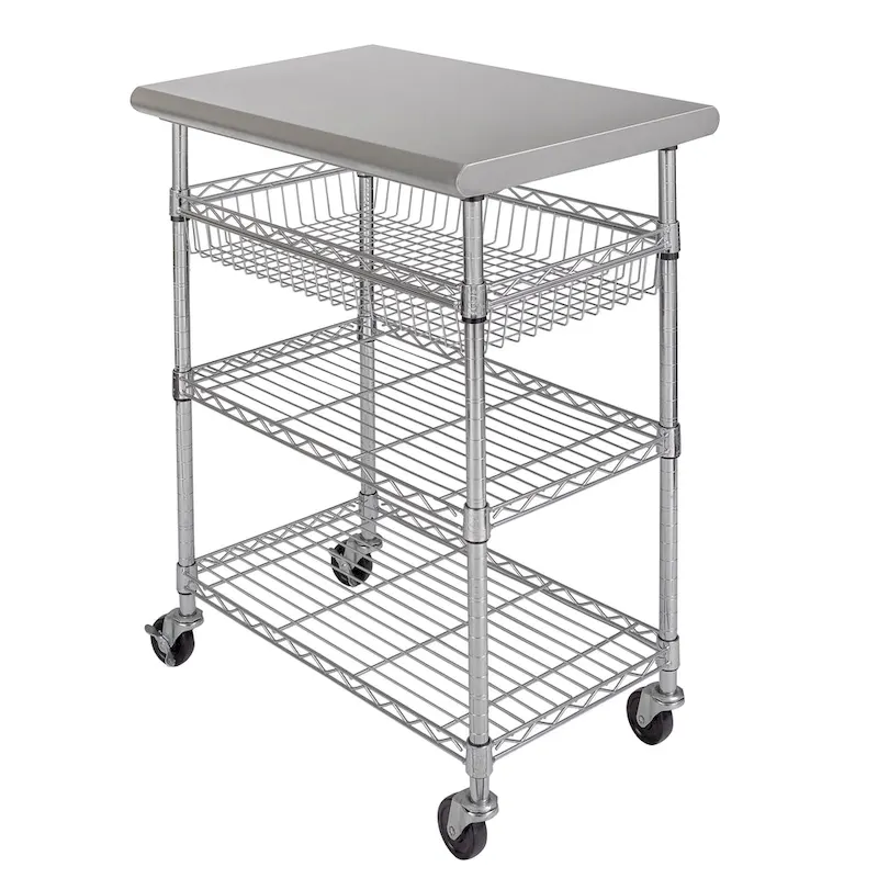 Seville Classics Stainless-Steel Utility Cart NSF, 30 W x 20 D x 36 H - N/A