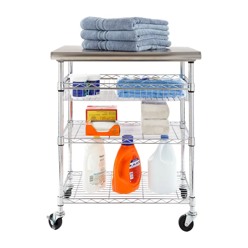 Seville Classics Stainless-Steel Utility Cart NSF, 30 W x 20 D x 36 H - N/A