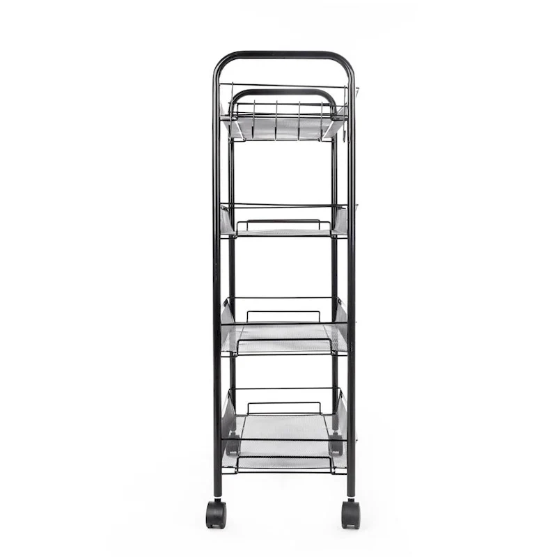 4 Tier Organizer Metal Rolling Storage Shelving Rack Kitchen Wire Shelf