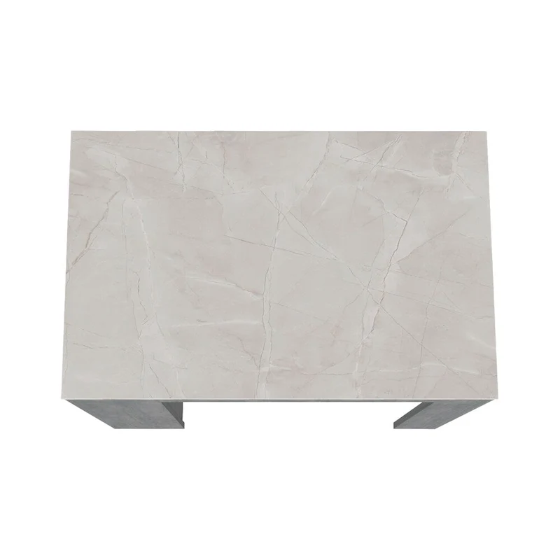 Kitchen Island Doyle, Kitchen, Concrete Gray / Ibiza Marble,High quality and durable