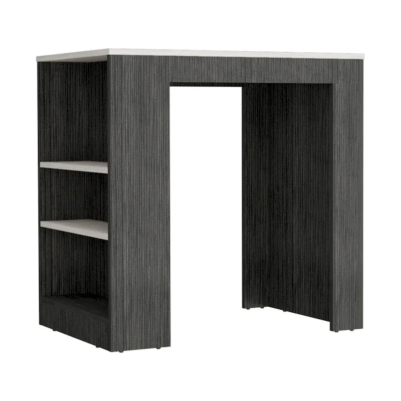 Kitchen Island Doyle, Kitchen, Concrete Gray / Ibiza Marble,High quality and durable