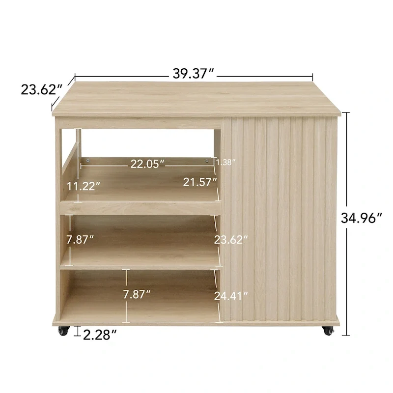 Rolling Kitchen Island with Drawer,Wine Rack,Lockable Casters