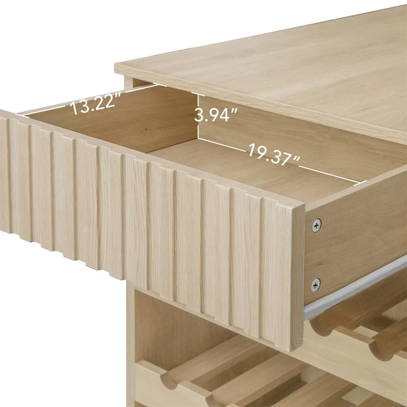 Rolling Kitchen Island with Drawer,Wine Rack,Lockable Casters