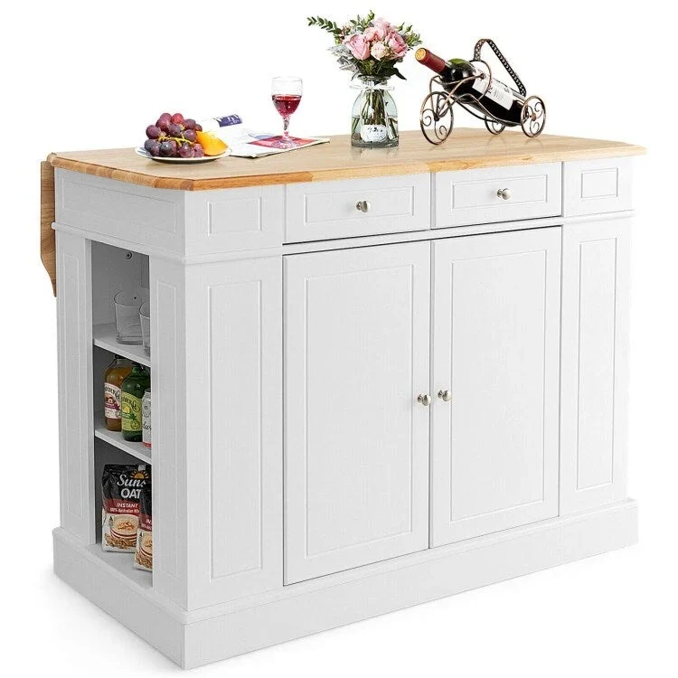 Kitchen Island with Storage and 3-Level Adjustable Shelves - 47 x 36 x 36 (L x W x H)