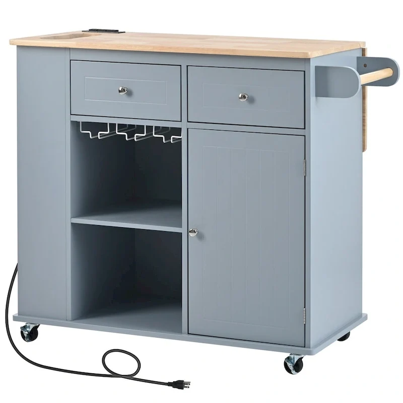 Kitchen Island with Power Outlet