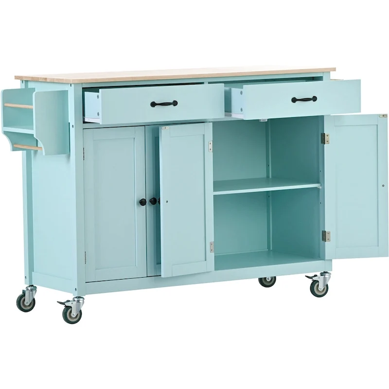 Homestyles Kitchen Island Finish with Wood Top Kitchen Cart