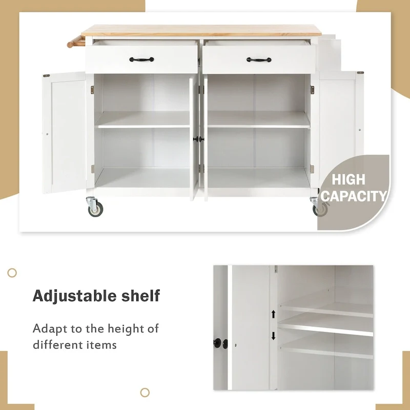 Homestyles Kitchen Island Finish with Wood Top Kitchen Cart