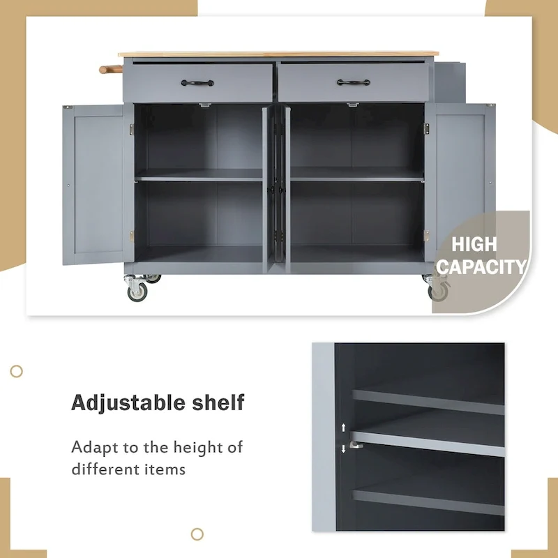 Homestyles Kitchen Island Finish with Wood Top Kitchen Cart