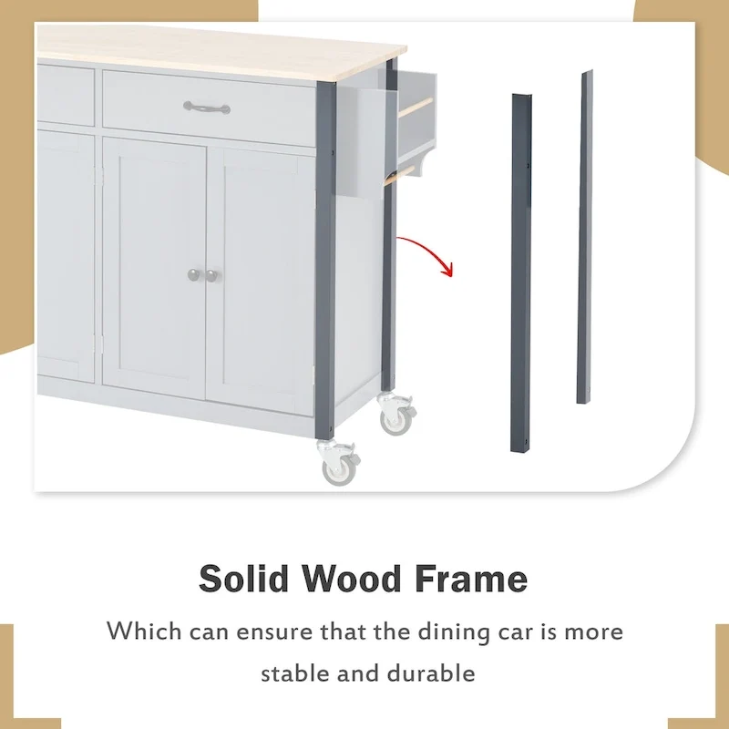 Homestyles Kitchen Island Finish with Wood Top Kitchen Cart