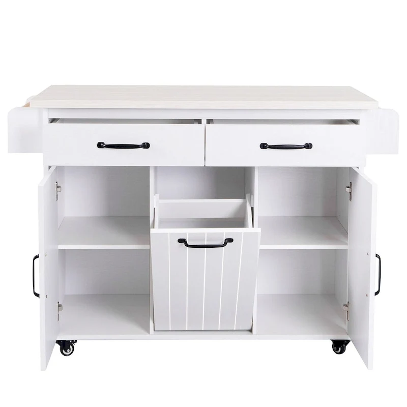 Kitchen Island with Trash Can Storage Cabinet by Harper&Bright Designs
