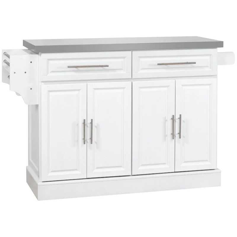 Rolling Kitchen Island,Portable Kitchen Cart with Stainless Steel Top