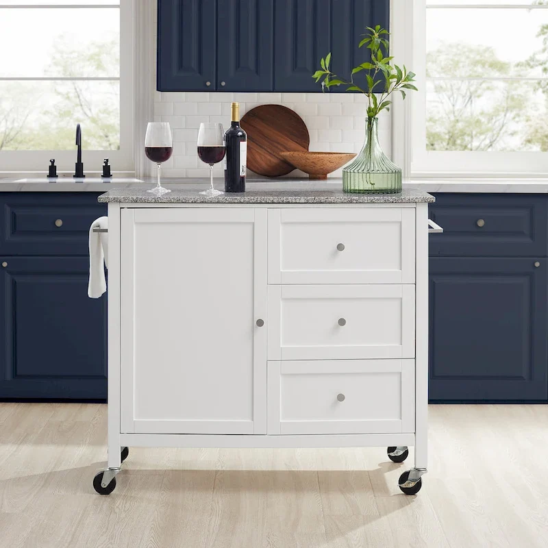 Crosley Soren Granite Top Kitchen Island/Cart - 18.13d x 42.13w x 37.5h