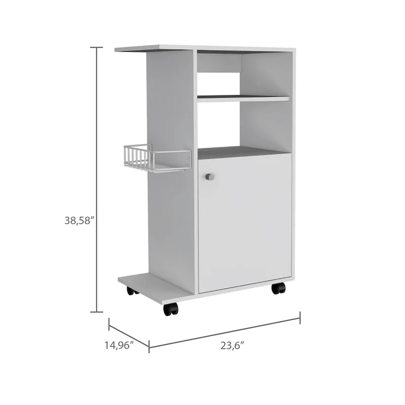 Clip Kitchen Cart, Single Door Cabinet, Four Casters