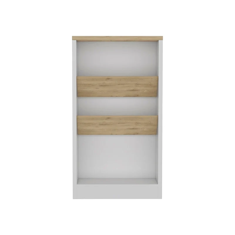 Kitchen Island Dozza, Three Shelves, Black Wengue / Light Oak Finish