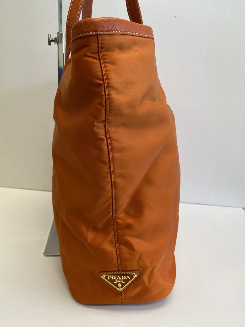 Prada Nylon Jacquard Tote Papaya - BR4634