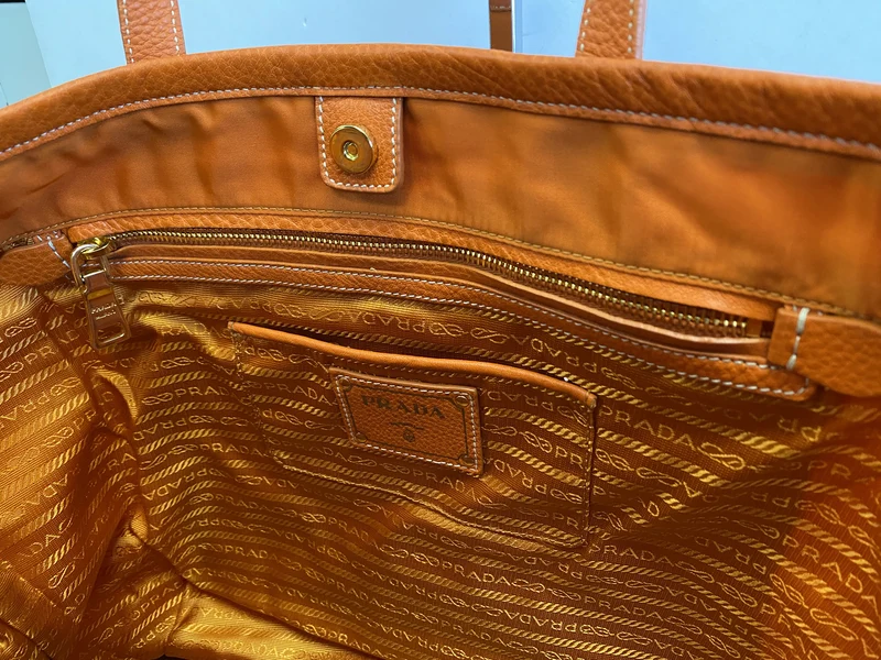 Prada Nylon Jacquard Tote Papaya - BR4634