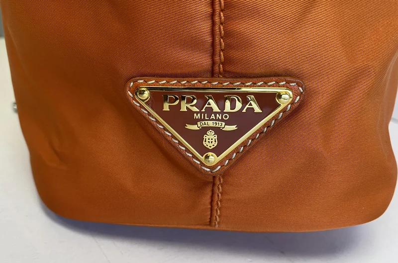 Prada Nylon Jacquard Tote Papaya - BR4634