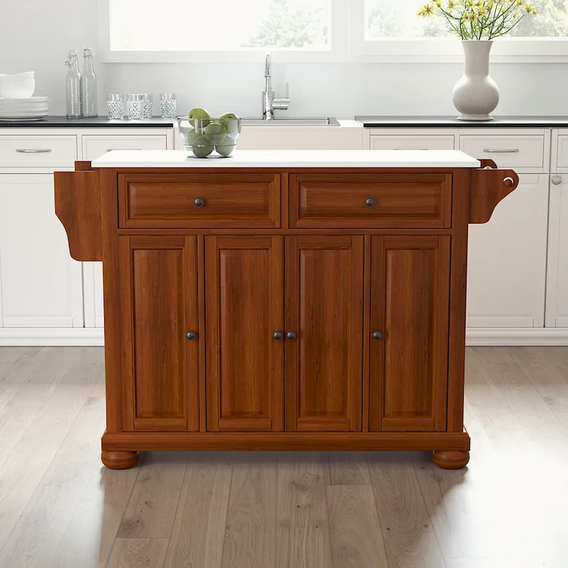 Crosley Alexandria Granite Top Full Size Kitchen Island/Cart - 52 W x18 D x 34 H