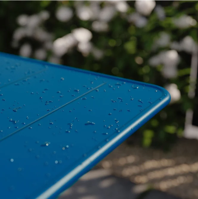 SUNDSÖ foldable table, dark blue, 65x65 cm